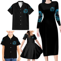 I Can't Go To Hell Mad Reaper Skull Family Matching Long Sleeve Bodycon Dress and Hawaiian Shirt - Wonder Print Shop