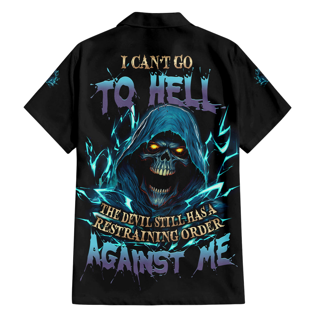 I Can't Go To Hell Mad Reaper Skull Family Matching Off Shoulder Long Sleeve Dress and Hawaiian Shirt - Wonder Print Shop