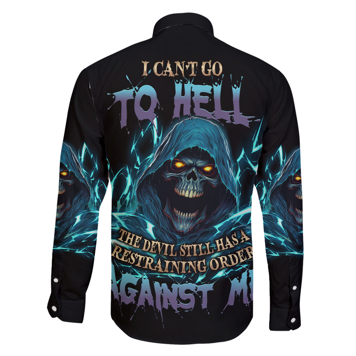 I Can't Go To Hell Mad Reaper Skull Family Matching Short Sleeve Bodycon Dress and Hawaiian Shirt - Wonder Print Shop