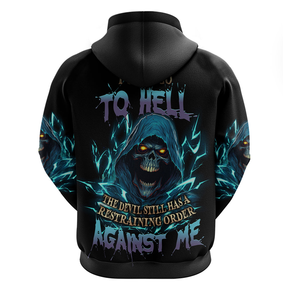 I Can't Go To Hell Mad Reaper Skull Hoodie - Wonder Print Shop