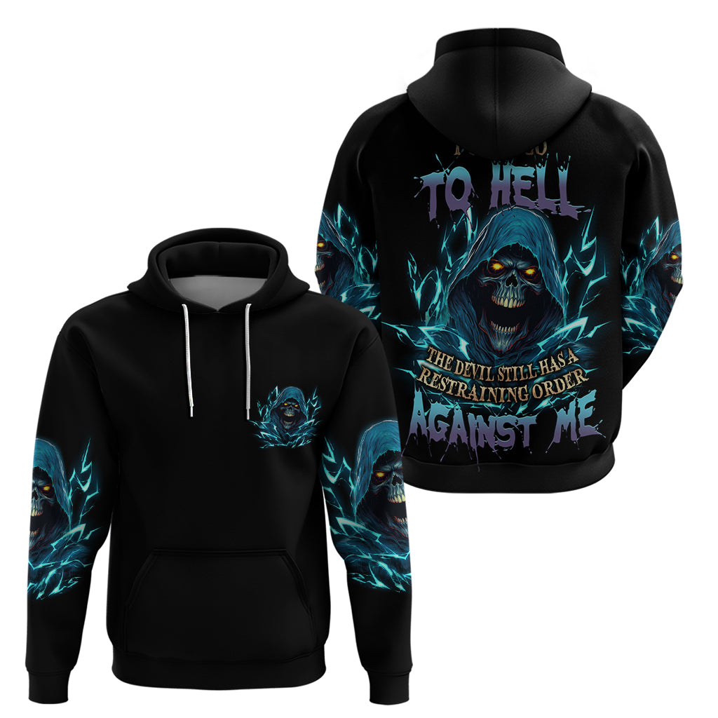 I Can't Go To Hell Mad Reaper Skull Hoodie - Wonder Print Shop