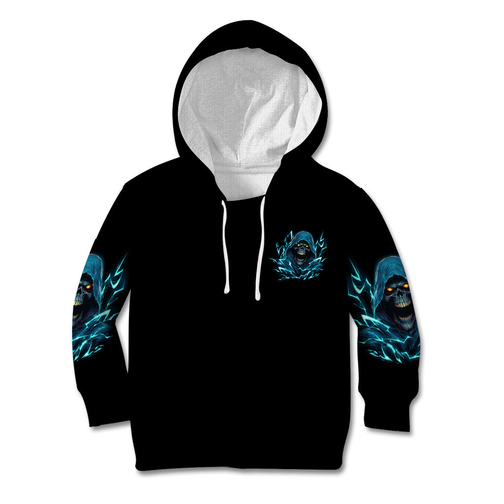 I Can't Go To Hell Mad Reaper Skull Kid Hoodie - Wonder Print Shop
