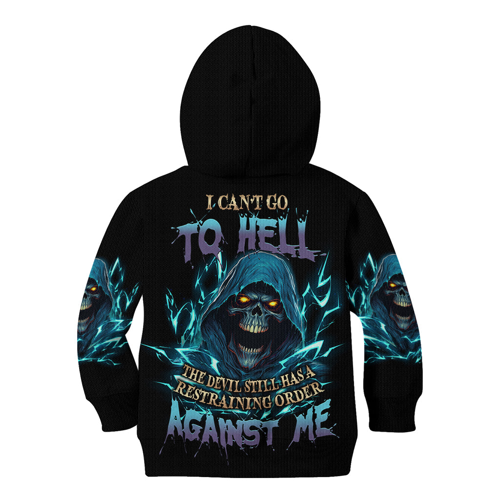 I Can't Go To Hell Mad Reaper Skull Kid Hoodie - Wonder Print Shop