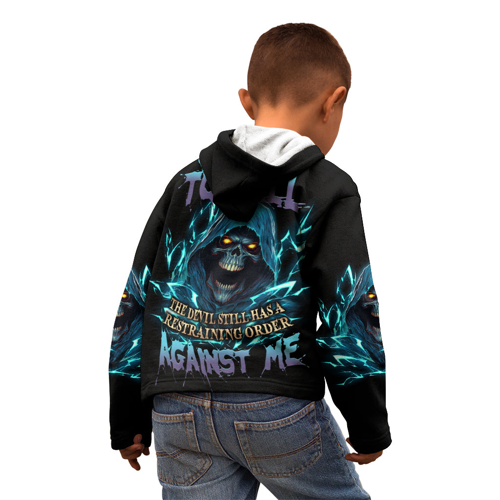 I Can't Go To Hell Mad Reaper Skull Kid Hoodie - Wonder Print Shop