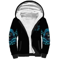 I Can't Go To Hell Mad Reaper Skull Sherpa Hoodie - Wonder Print Shop