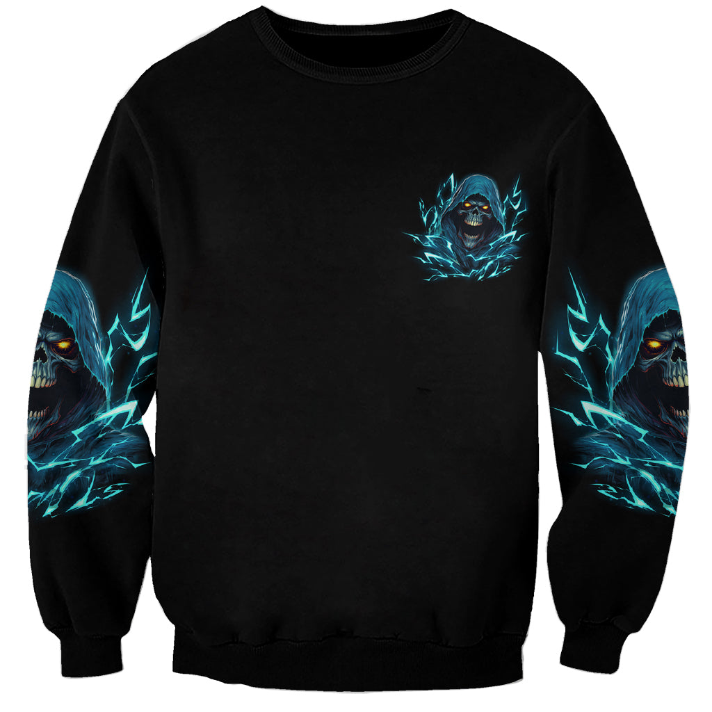 I Can't Go To Hell Mad Reaper Skull Sweatshirt - Wonder Print Shop