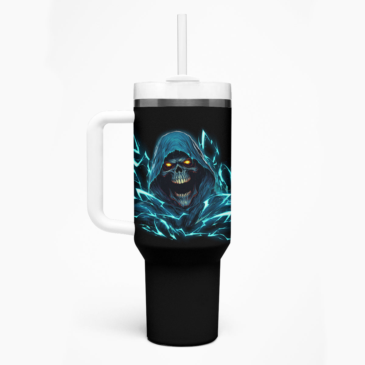 I Can't Go To Hell Mad Reaper Skull Tumbler With Handle - Wonder Print Shop