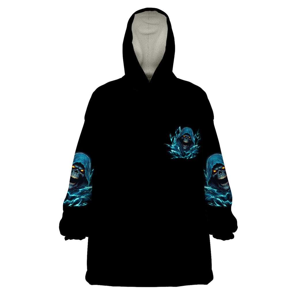 I Can't Go To Hell Mad Reaper Skull Wearable Blanket Hoodie - Wonder Print Shop