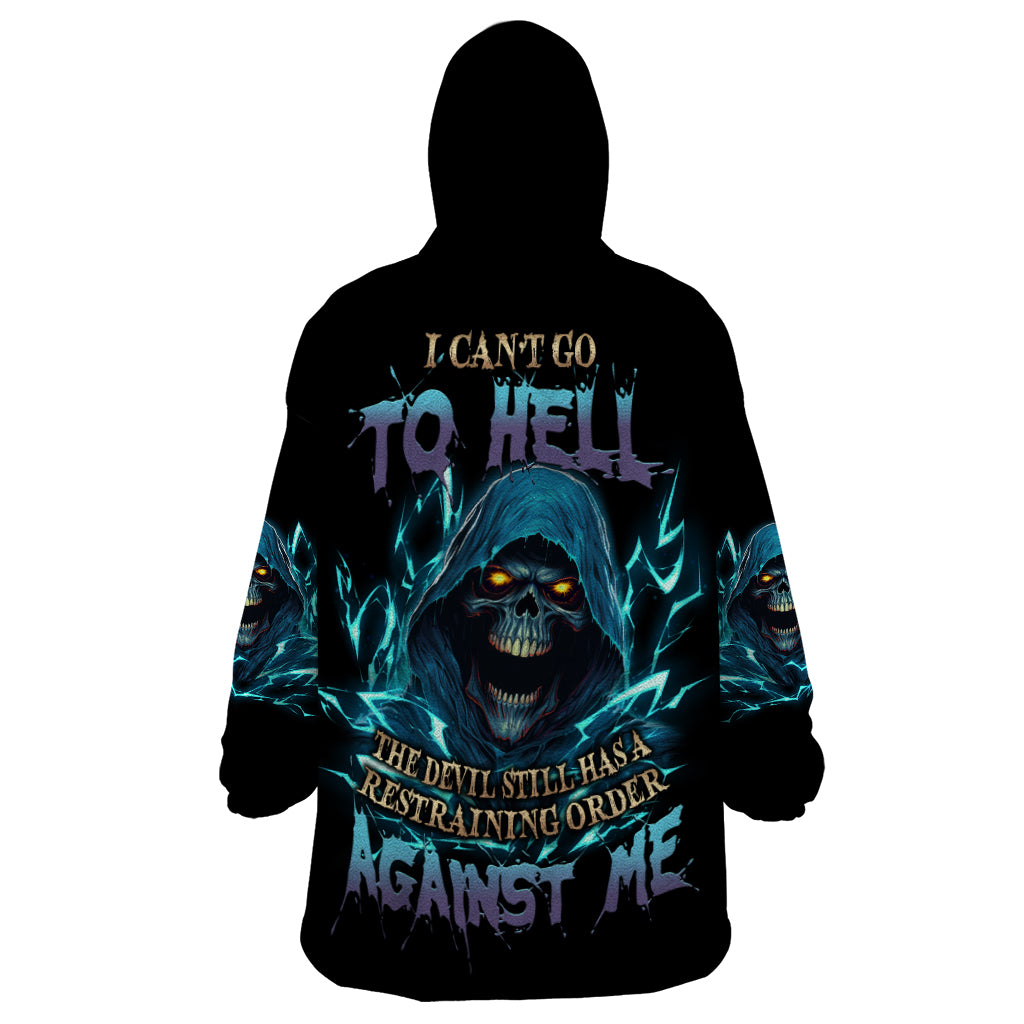 I Can't Go To Hell Mad Reaper Skull Wearable Blanket Hoodie - Wonder Print Shop
