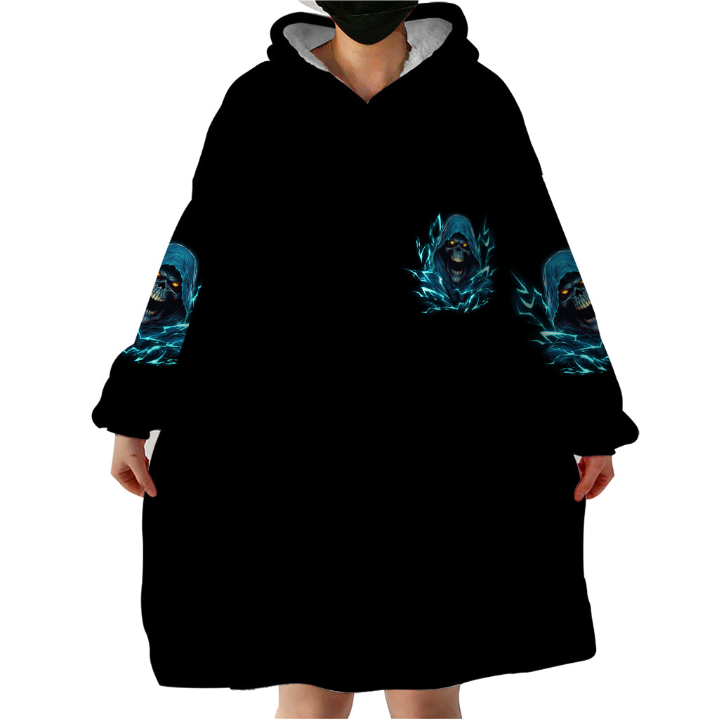 I Can't Go To Hell Mad Reaper Skull Wearable Blanket Hoodie - Wonder Print Shop