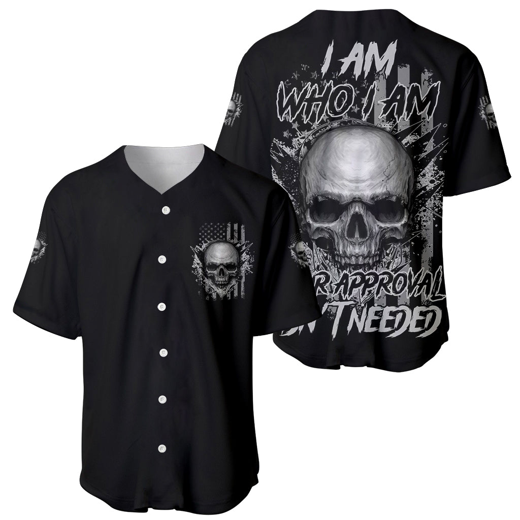 I Am Who I Am Skull Baseball Jersey - Wonder Print Shop