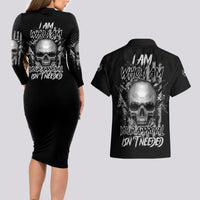 I Am Who I Am Skull Couples Matching Long Sleeve Bodycon Dress and Hawaiian Shirt - Wonder Print Shop