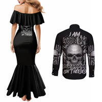 i-am-who-i-am-skull-couples-matching-mermaid-dress-and-long-sleeve-button-shirt