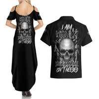 I Am Who I Am Skull Couples Matching Summer Maxi Dress and Hawaiian Shirt - Wonder Print Shop