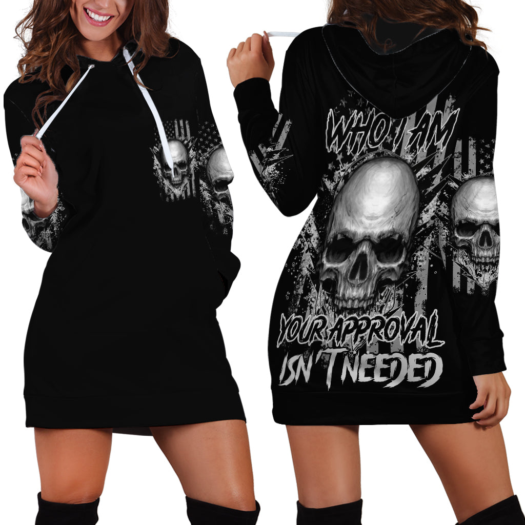 I Am Who I Am Skull Hoodie Dress - Wonder Print Shop