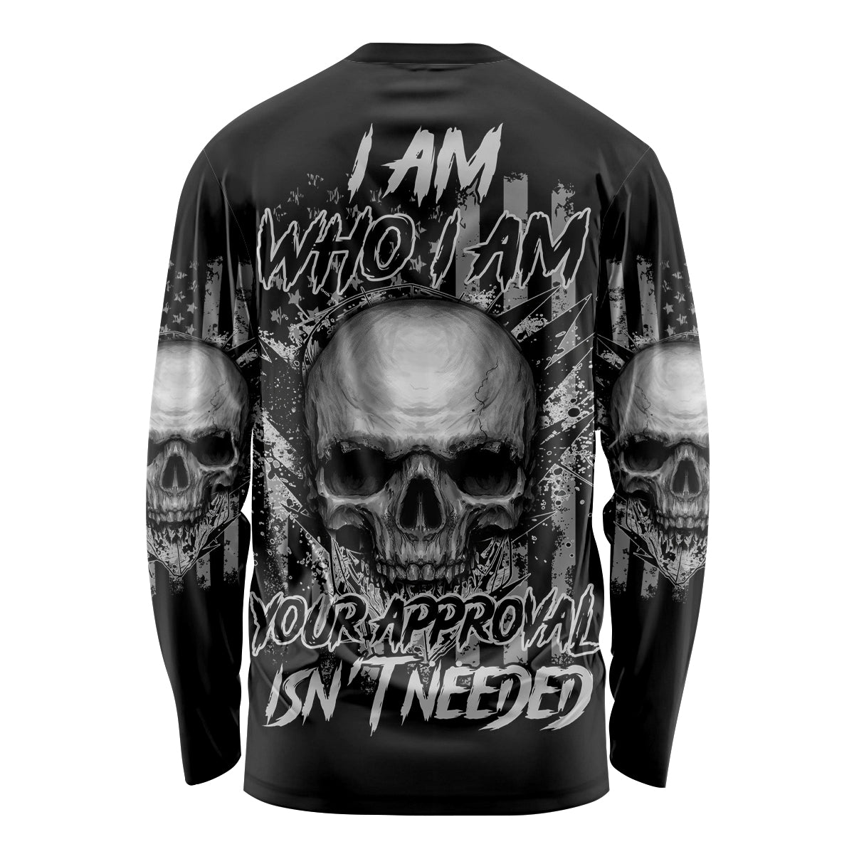 I Am Who I Am Skull Long Sleeve Shirt - Wonder Print Shop