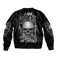 I Am Who I Am Skull Sleeve Zip Bomber Jacket - Wonder Print Shop