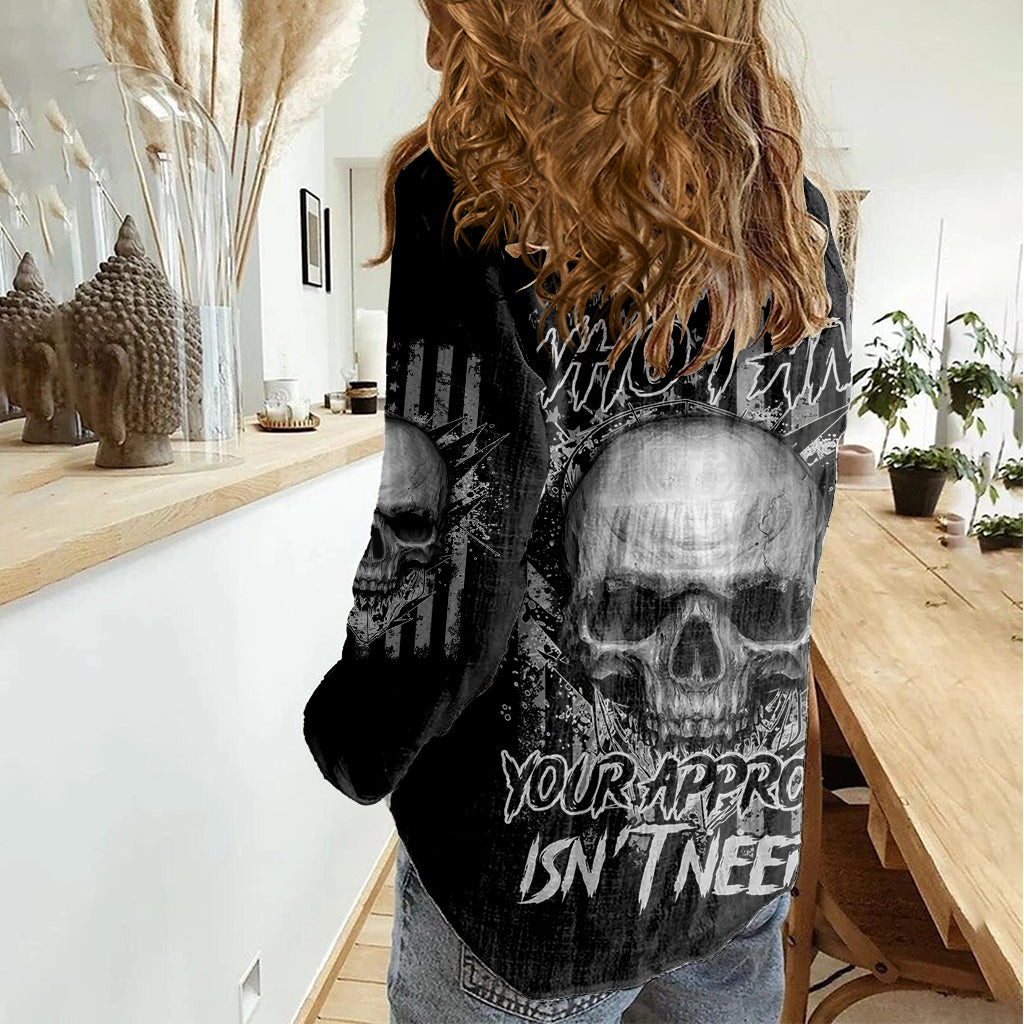 I Am Who I Am Skull Women Casual Shirt - Wonder Print Shop