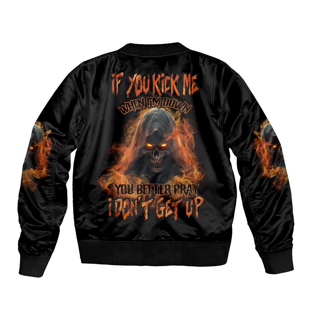 If You Kick Me When I'm Down Bomber Jacket - Wonder Print Shop