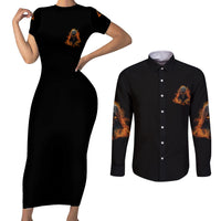 If You Kick Me When I'm Down Couples Matching Short Sleeve Bodycon Dress and Long Sleeve Button Shirt - Wonder Print Shop