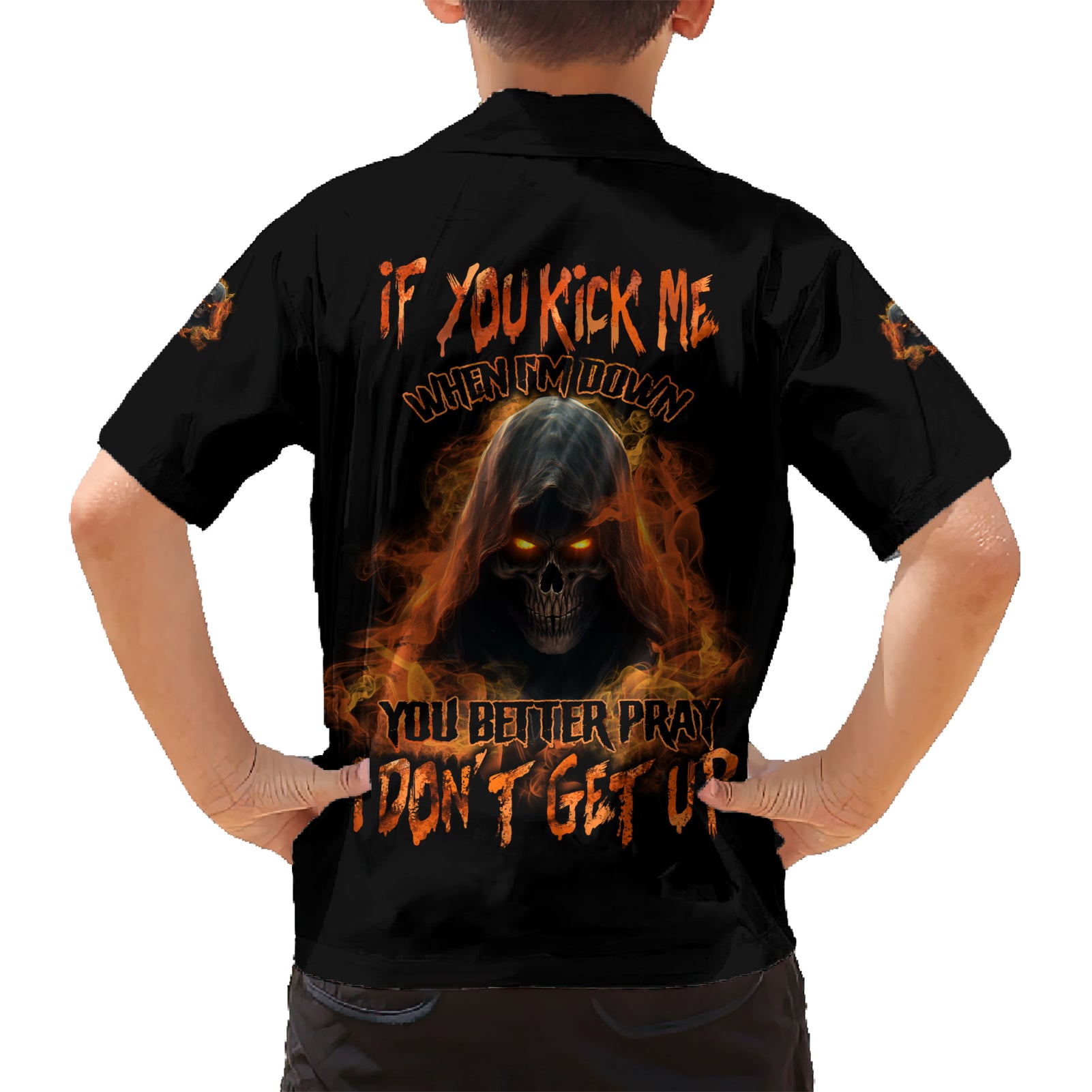 If You Kick Me When I'm Down Kid Hawaiian Shirt - Wonder Print Shop