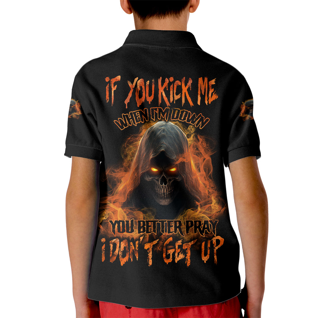 If You Kick Me When I'm Down Kid Polo Shirt - Wonder Print Shop