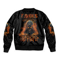 If You Kick Me When I'm Down Sleeve Zip Bomber Jacket - Wonder Print Shop