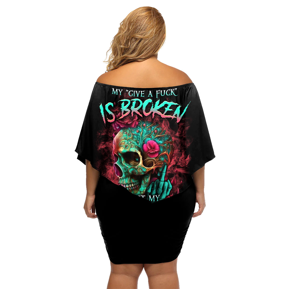 Give Me A F Is Broken But My Go F Yourself Family Matching Off Shoulder Short Dress and Hawaiian Shirt - Wonder Print Shop