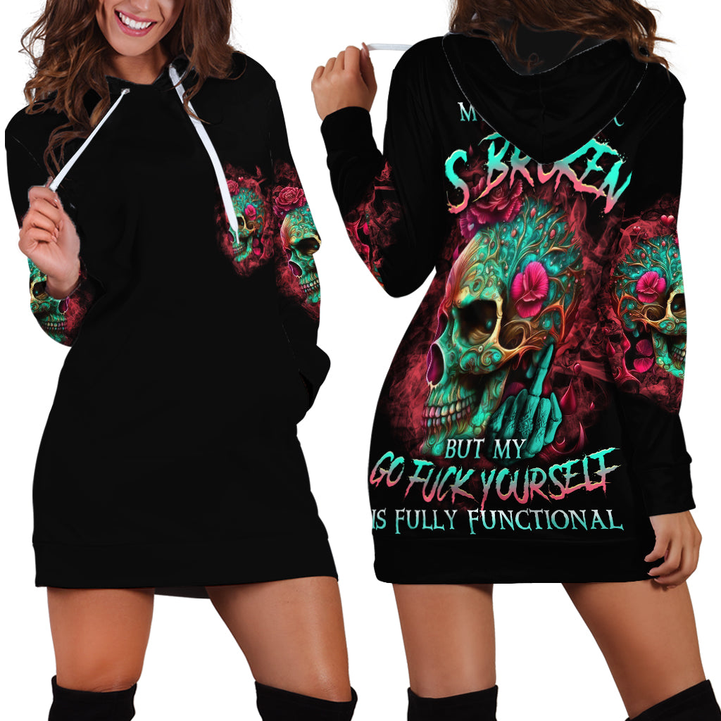 Give Me A F Is Broken But My Go F Yourself Hoodie Dress - Wonder Print Shop