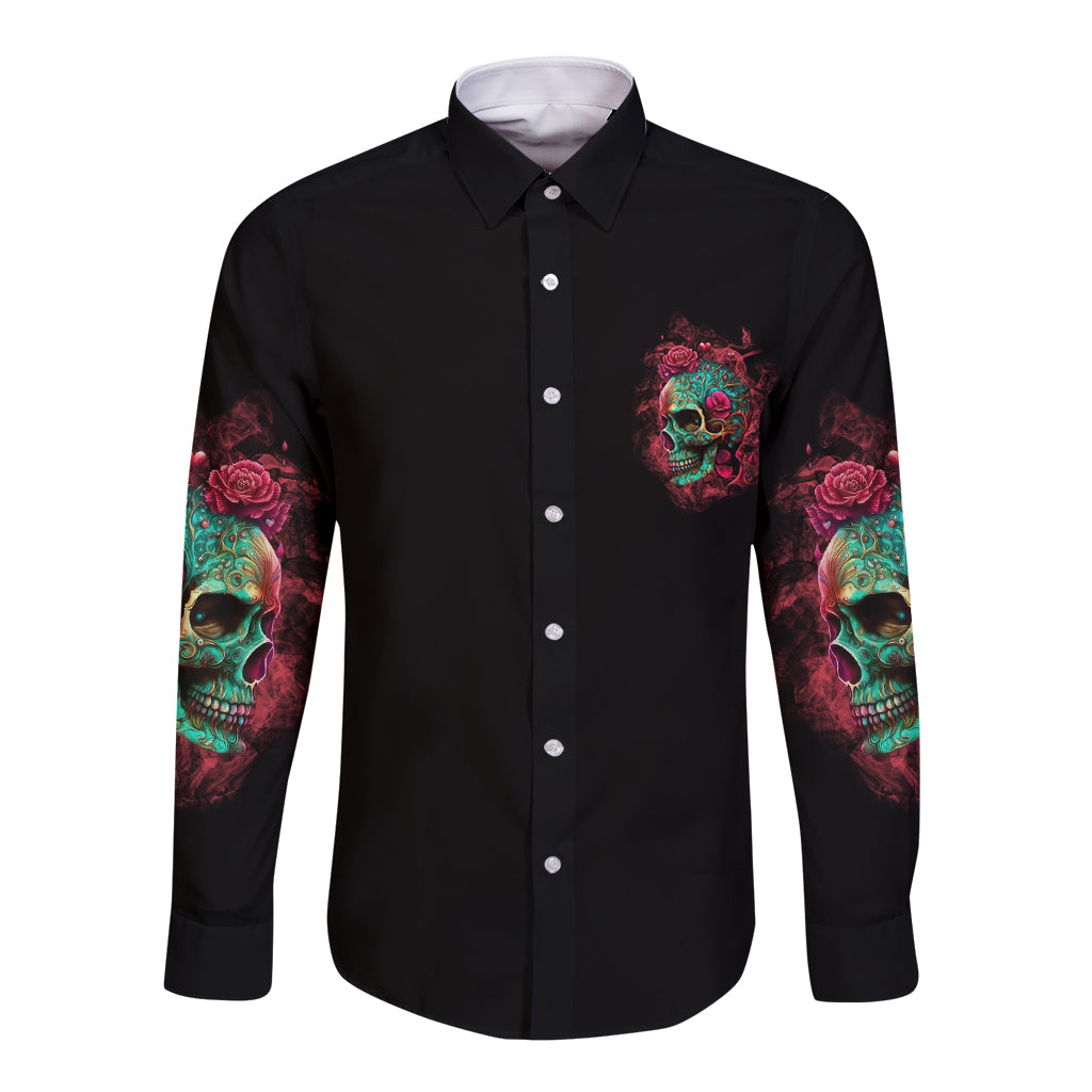 Give Me A F Is Broken But My Go F Yourself Long Sleeve Button Shirt - Wonder Print Shop