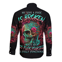 Give Me A F Is Broken But My Go F Yourself Long Sleeve Button Shirt - Wonder Print Shop