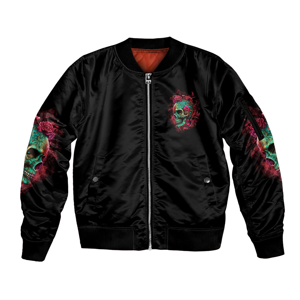 Give Me A F Is Broken But My Go F Yourself Sleeve Zip Bomber Jacket - Wonder Print Shop