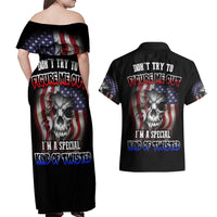 Don't Try To Figure Me Out Couples Matching Off Shoulder Maxi Dress and Hawaiian Shirt - Wonder Print Shop