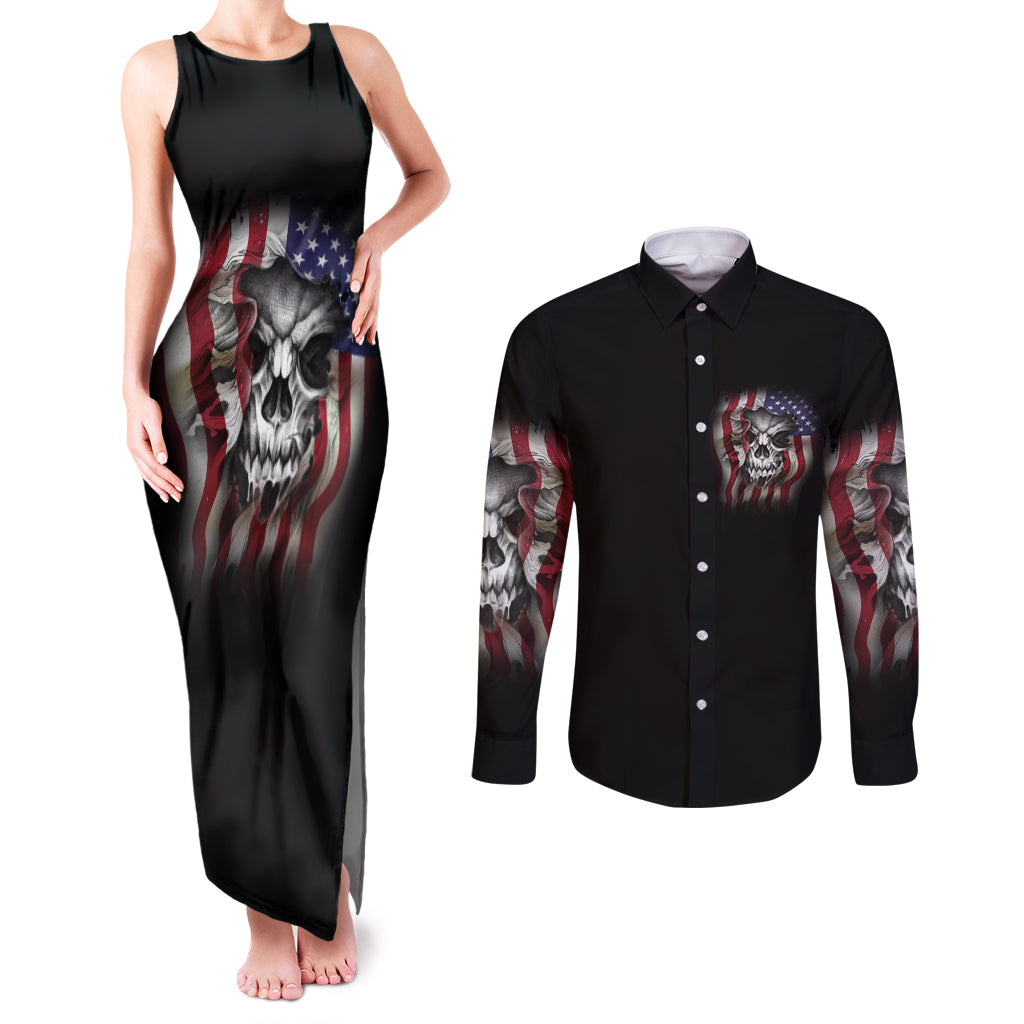 Don't Try To Figure Me Out Couples Matching Tank Maxi Dress and Long Sleeve Button Shirt - Wonder Print Shop