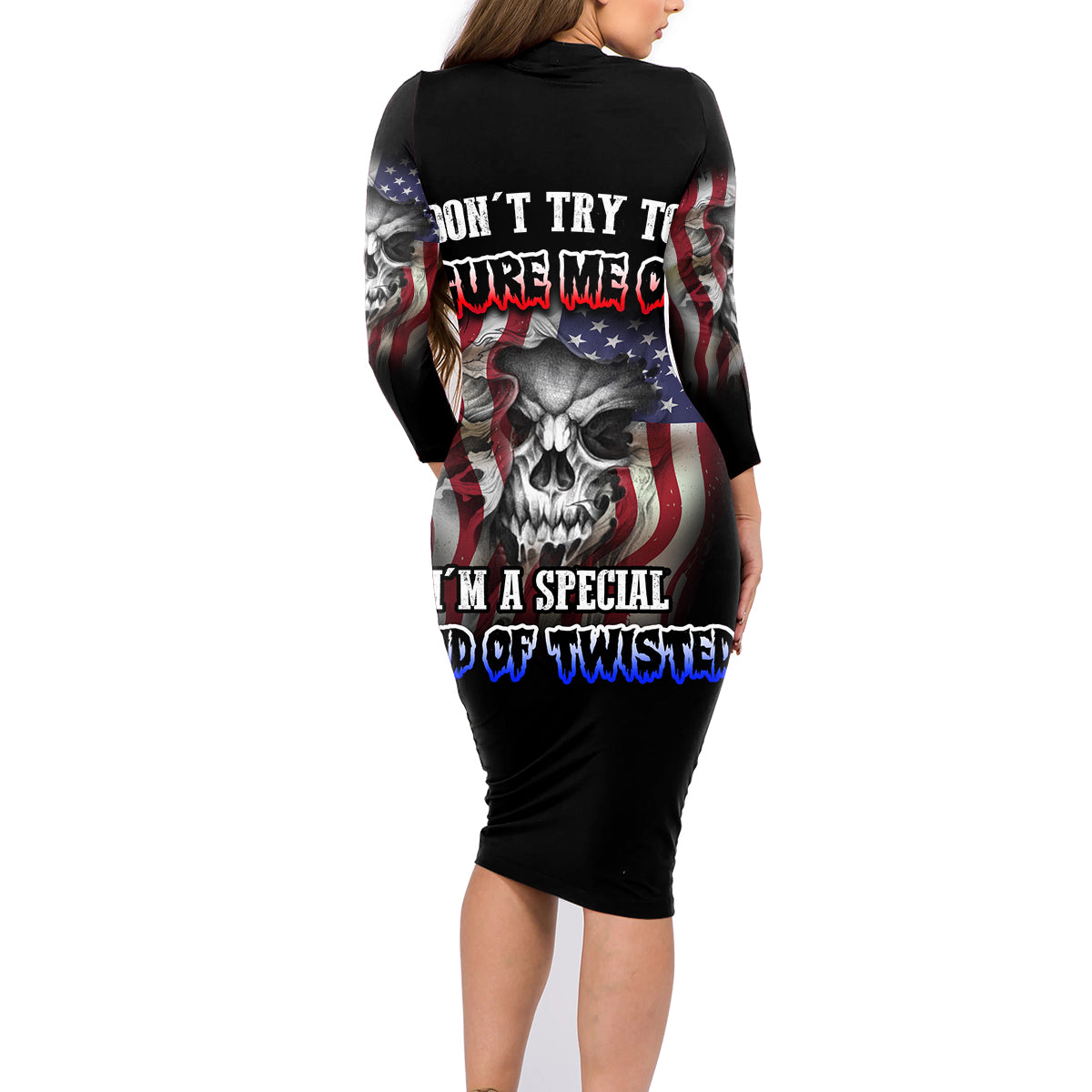Don't Try To Figure Me Out Family Matching Long Sleeve Bodycon Dress and Hawaiian Shirt - Wonder Print Shop