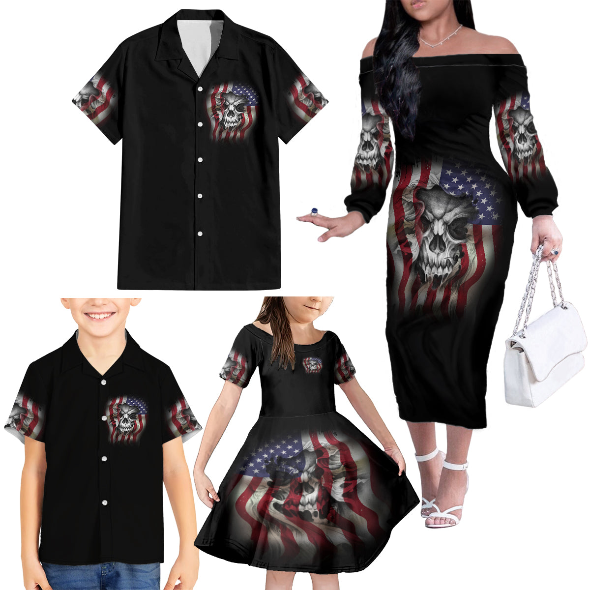 Don't Try To Figure Me Out Family Matching Off Shoulder Long Sleeve Dress and Hawaiian Shirt - Wonder Print Shop