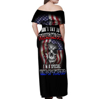 Don't Try To Figure Me Out Family Matching Off Shoulder Maxi Dress and Hawaiian Shirt - Wonder Print Shop