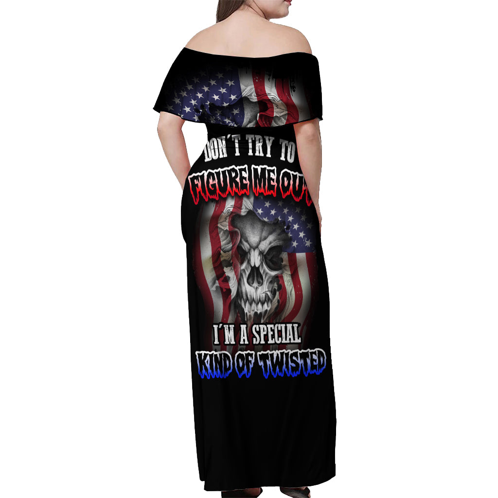 Don't Try To Figure Me Out Off Shoulder Maxi Dress - Wonder Print Shop