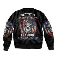 Don't Try To Figure Me Out Sleeve Zip Bomber Jacket - Wonder Print Shop
