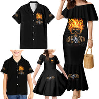 Dilligaf Flame Skull With G Family Matching Mermaid Dress and Hawaiian Shirt - Wonder Print Shop