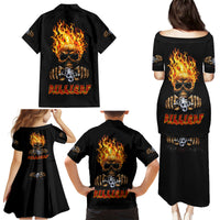 Dilligaf Flame Skull With G Family Matching Puletasi Dress and Hawaiian Shirt - Wonder Print Shop