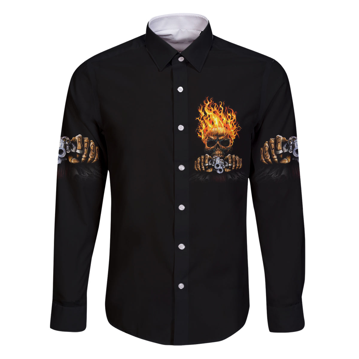 Dilligaf Flame Skull With G Family Matching Puletasi Dress and Hawaiian Shirt - Wonder Print Shop