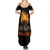 Dilligaf Flame Skull With G Family Matching Summer Maxi Dress and Hawaiian Shirt - Wonder Print Shop