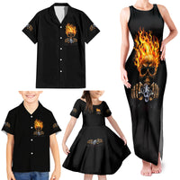 Dilligaf Flame Skull With G Family Matching Tank Maxi Dress and Hawaiian Shirt - Wonder Print Shop