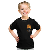 Dilligaf Flame Skull With G Kid T Shirt - Wonder Print Shop