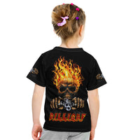 Dilligaf Flame Skull With G Kid T Shirt - Wonder Print Shop