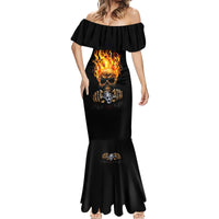 Dilligaf Flame Skull With G Mermaid Dress - Wonder Print Shop