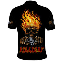 Dilligaf Flame Skull With G Polo Shirt - Wonder Print Shop