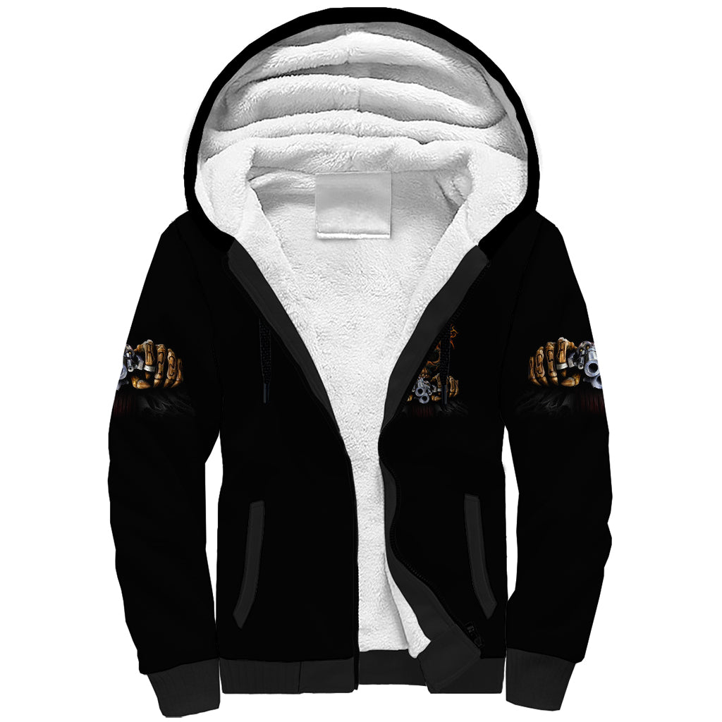 Dilligaf Flame Skull With G Sherpa Hoodie - Wonder Print Shop