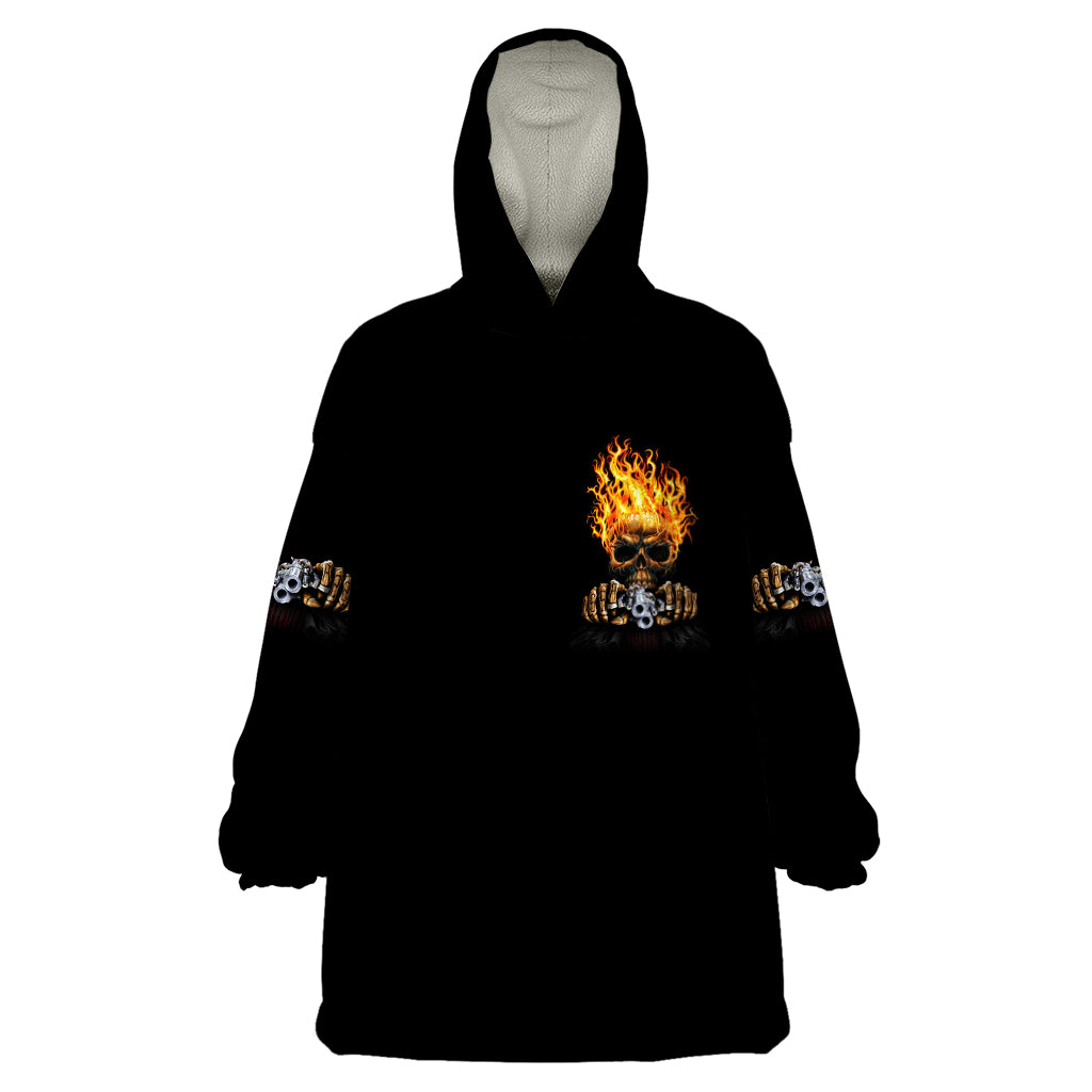 Dilligaf Flame Skull With G Wearable Blanket Hoodie - Wonder Print Shop